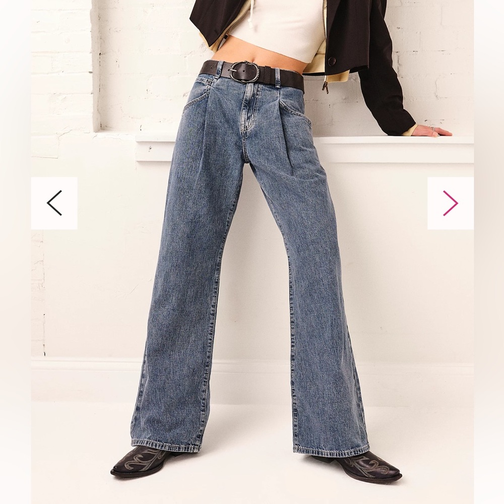 We The Free Luca Super Slouch Trouser Jeans | 26 | Alabaster Blue | Free People